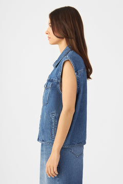Lunar Minimal Stretch Biker Vest Medium Blue