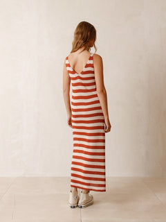 Striped Knitted Dress Red/White