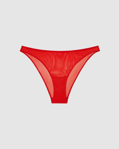 Mesh Bikini Briefs Fiery Red