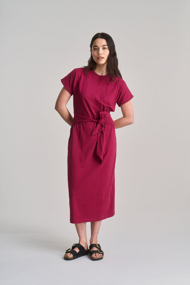 Fonda Organic Cotton Jersey Dress Berry