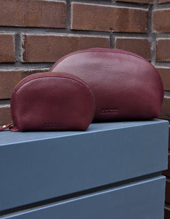 Make up Case Small Soft Grain Dark Cherry