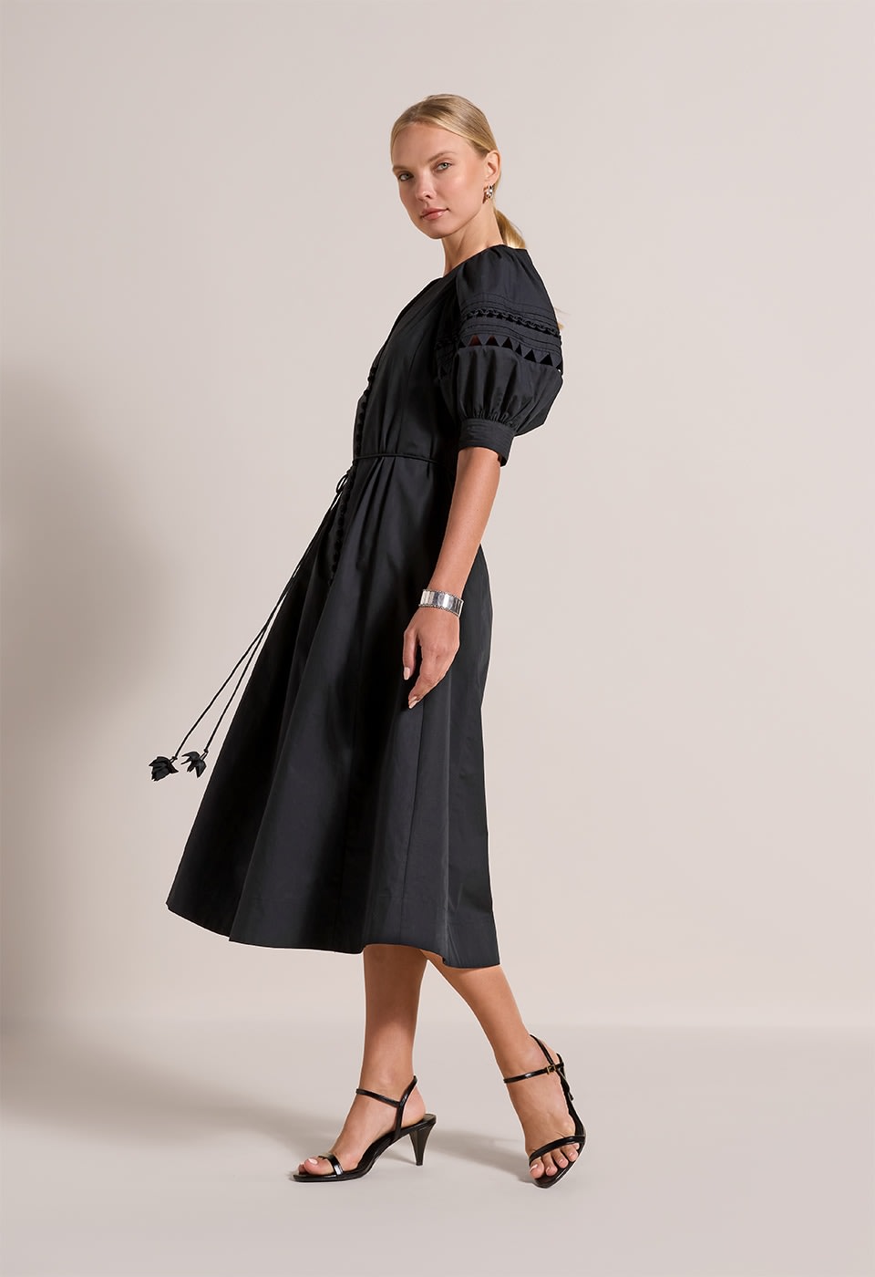 Fleuretta Midi Dress Onyx Black