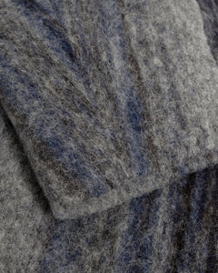 Formal Wool-Blend Coat Grey Stripe