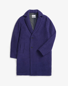 Formal Unisex Wool-Blend Coat Purple