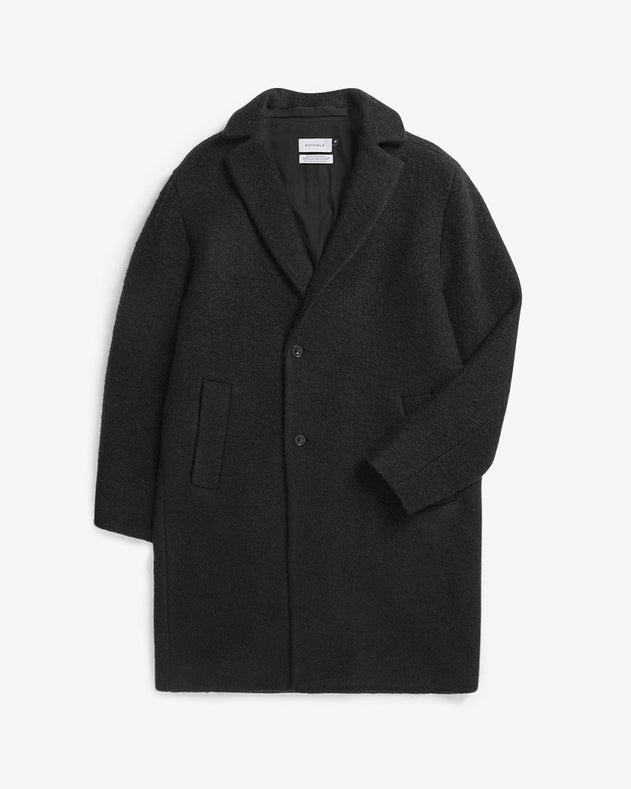 Formal Unisex Wool-Blend Coat Black