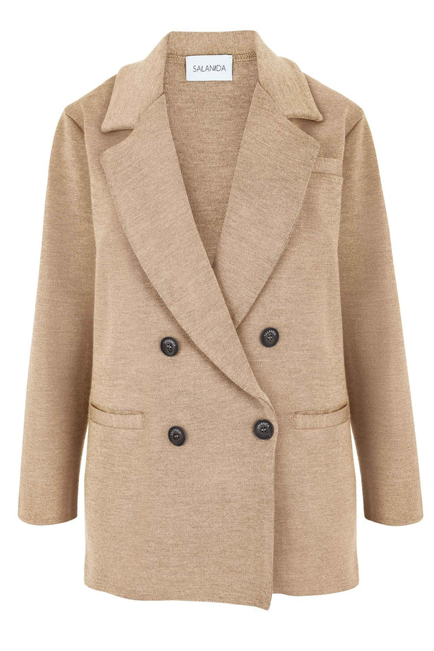 Forza Knitted Merino Blazer Beige