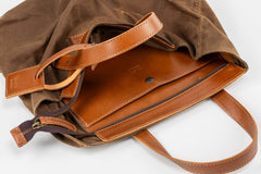 Waxed Cotton Tote Brown