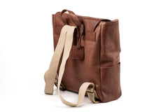 Leather Backpack Boston Collection Tobacco