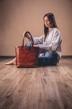 Leather Tote Mod 147 Brown