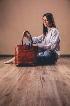 Leather Tote Mod 147 Brown