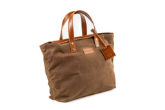 Waxed Cotton Tote Brown