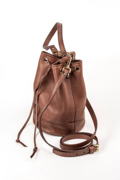 Leather Bucket Bag Chelsea Collection Tobacco