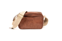 Leather Crossbody Sausalito Collection Tobacco