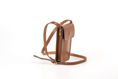 Leather Phone Holder Silicon Valley Collection Brown