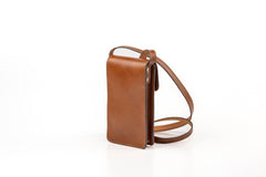 Leather Phone Holder Silicon Valley Collection Brown
