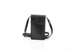 Leather Phone Holder Silicon Valley Collection Black