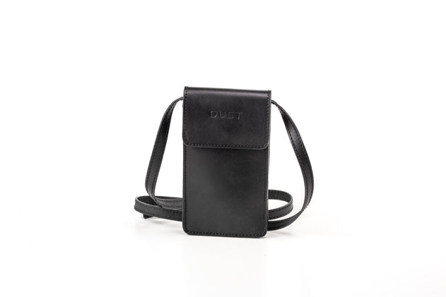 Leather Phone Holder Silicon Valley Collection Black