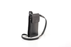 Leather Phone Holder Silicon Valley Collection Black