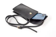 Leather Phone Holder Silicon Valley Collection Black