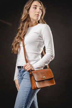 Leather Crossbody Santa Fe Collection Brown