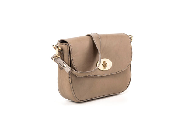 Leather Crossbody Broadway Collection Taupe