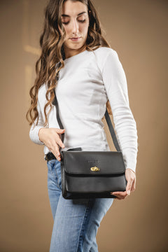 Leather Crossbody Santa Fe Collection Black