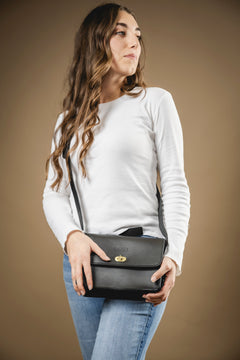 Leather Crossbody Santa Fe Collection Black