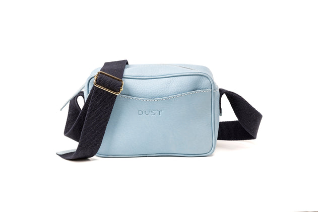 Leather Crossbody Sausalito Collection Light Blue