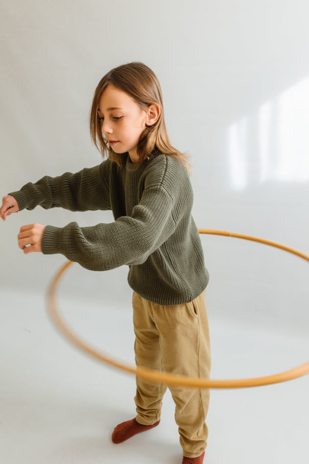 Kid's Golaf Knitted Sweater Green