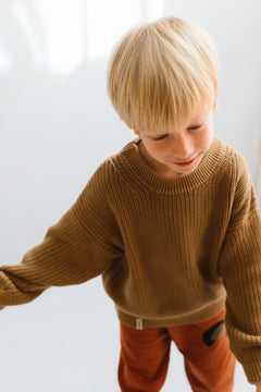 Kid's Golaf Knitted Sweater Brown