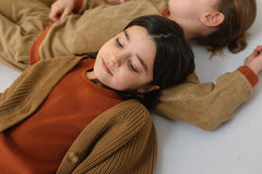 Kid's Giova Short Cardigan Brown