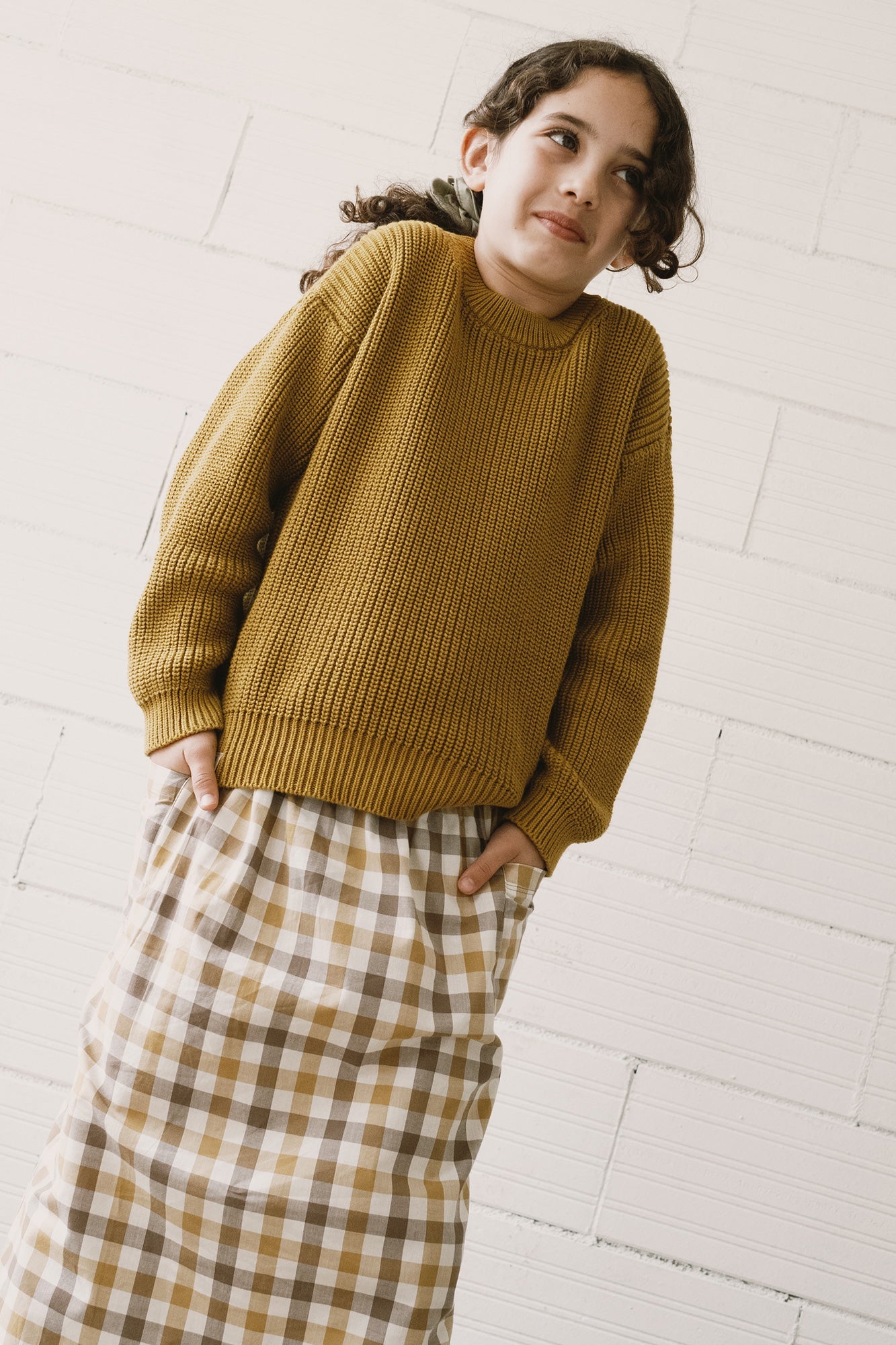 Kid's Golaf Knitted Sweater Mustard