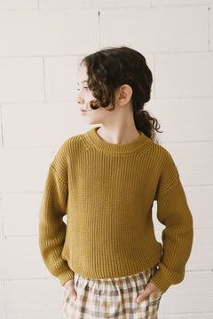 Kid's Golaf Knitted Sweater Mustard