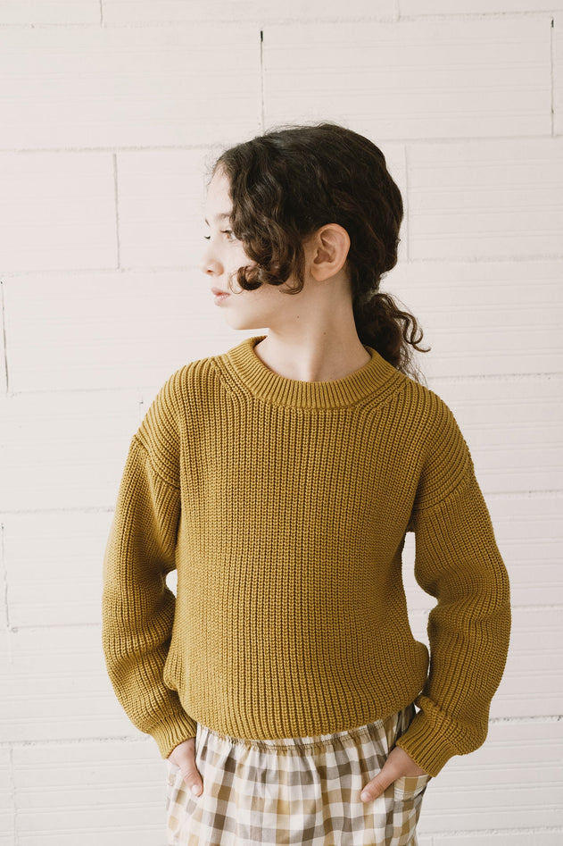 Kid's Golaf Knitted Sweater Mustard