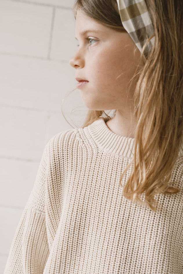 Kid's Golaf Knitted Sweater Beige