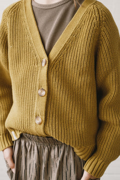 Kid's Giova Short Cardigan Mustard