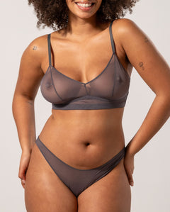 Mesh Bikini Briefs Grey