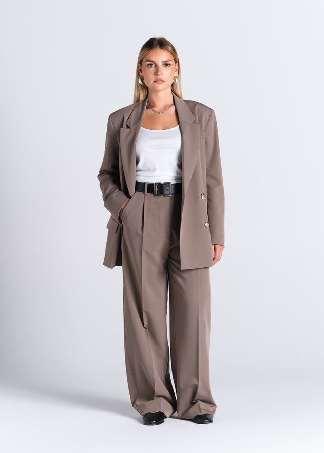 Jagger Double-Breasted Blazer Taupe