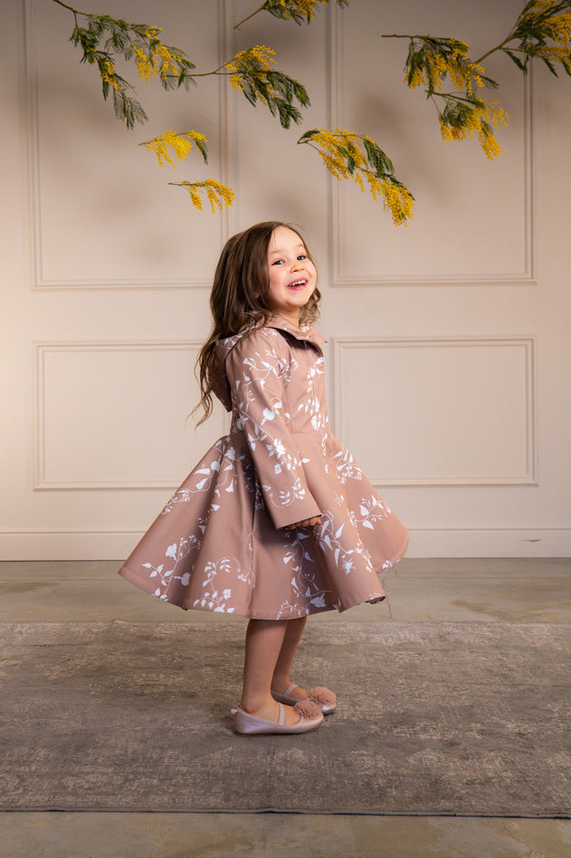 Rose Blush Kids' Raincoat Pink and Beige