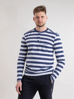 Kuntta Shirt Navy Blue and White Striped