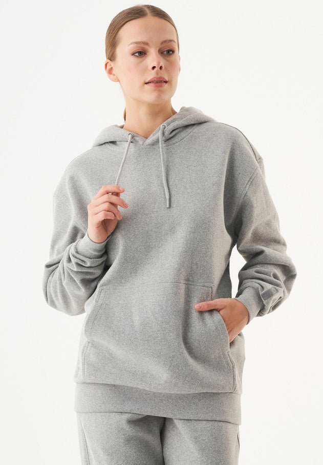 Halki Unisex Soft Touch Organic Cotton Hoodie Grey Melange