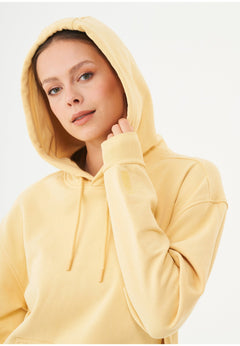 Halki Unisex Soft Touch Organic Cotton Hoodie Soft Yellow