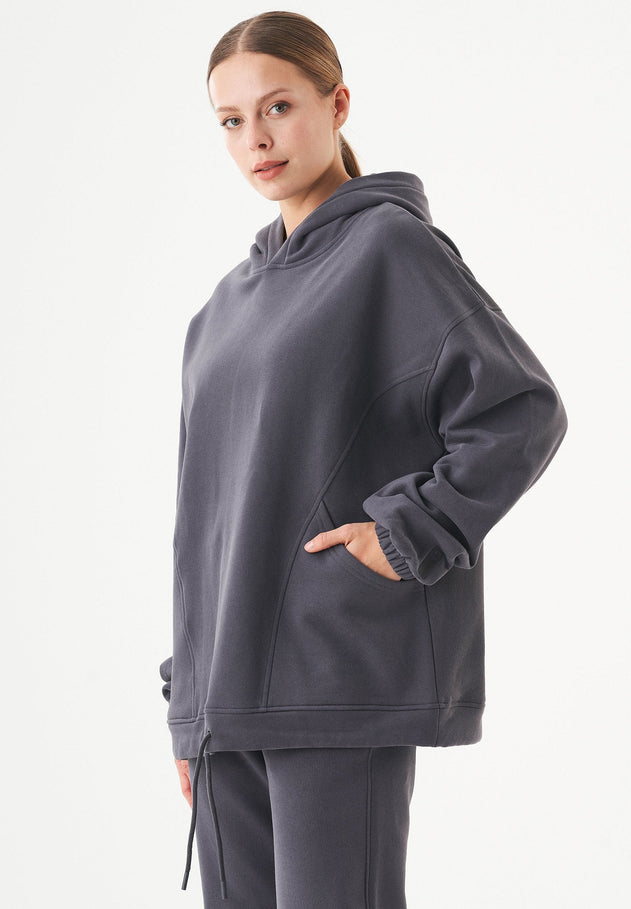 Hande Soft Touch Oversize Organic Cotton Hoodie Shadow