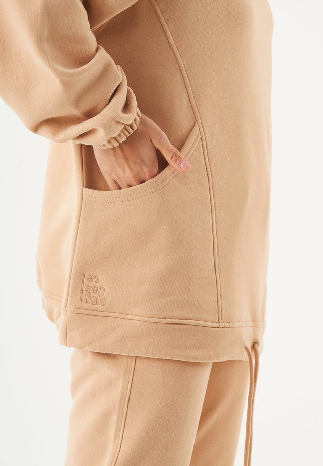 Hande Soft Touch Oversize Organic Cotton Hoodie Beige