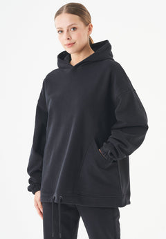 Hande Soft Touch Oversize Organic Cotton Hoodie Black