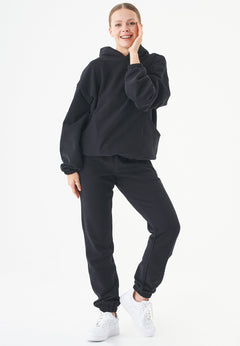 Hande Soft Touch Oversize Organic Cotton Hoodie Black