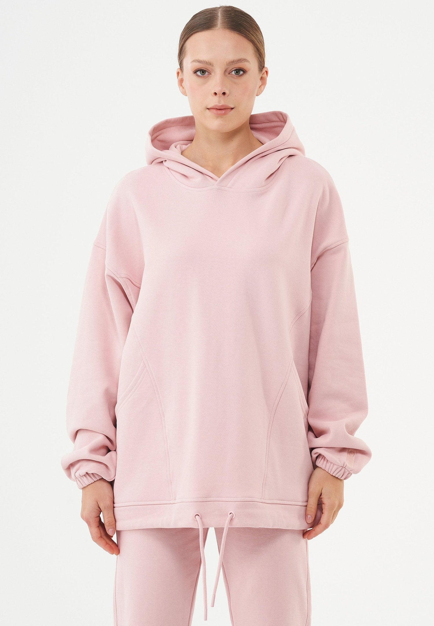 Hande Soft Touch Oversize Organic Cotton Hoodie Dusty Pink