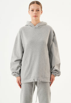 Hande Soft Touch Oversize Organic Cotton Hoodie Grey Melange