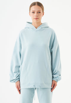 Hande Soft Touch Oversize Organic Cotton Hoodie Mint Blue