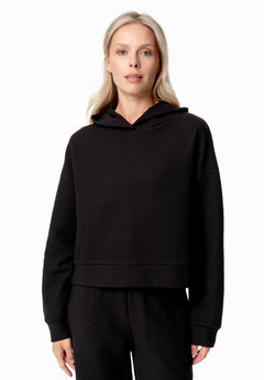 Hanna Waffle Hoodie Black